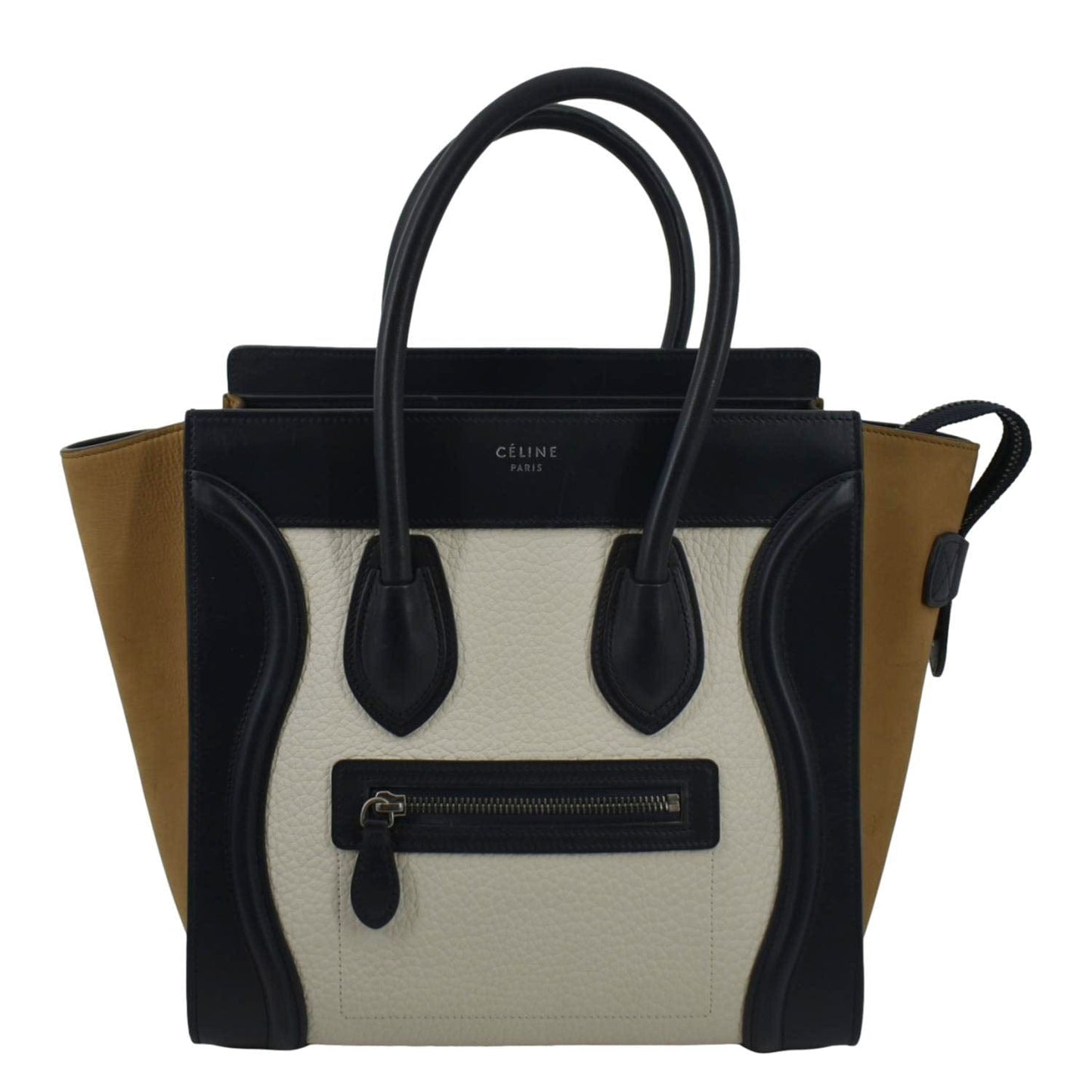 CELINE Micro Luggage Calfskin Leather Tote Bag Tri-Color