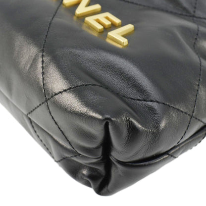 CHANEL 22 Small Quilted Leather Hobo Bag Black