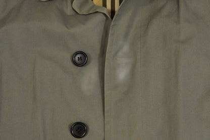Burberry Trench Coat in Green-Grey Cotton