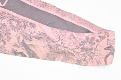 Dior Twilly in Pink & Gray Toile de Jouy Sauvage Silk