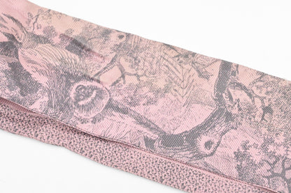 Dior Twilly in Pink & Gray Toile de Jouy Sauvage Silk