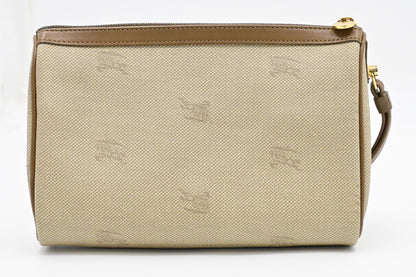 Burberry Wristlet Pouch in Beige Canvas