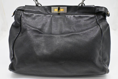 Fendi Medium Peekaboo Tote in Black Leather