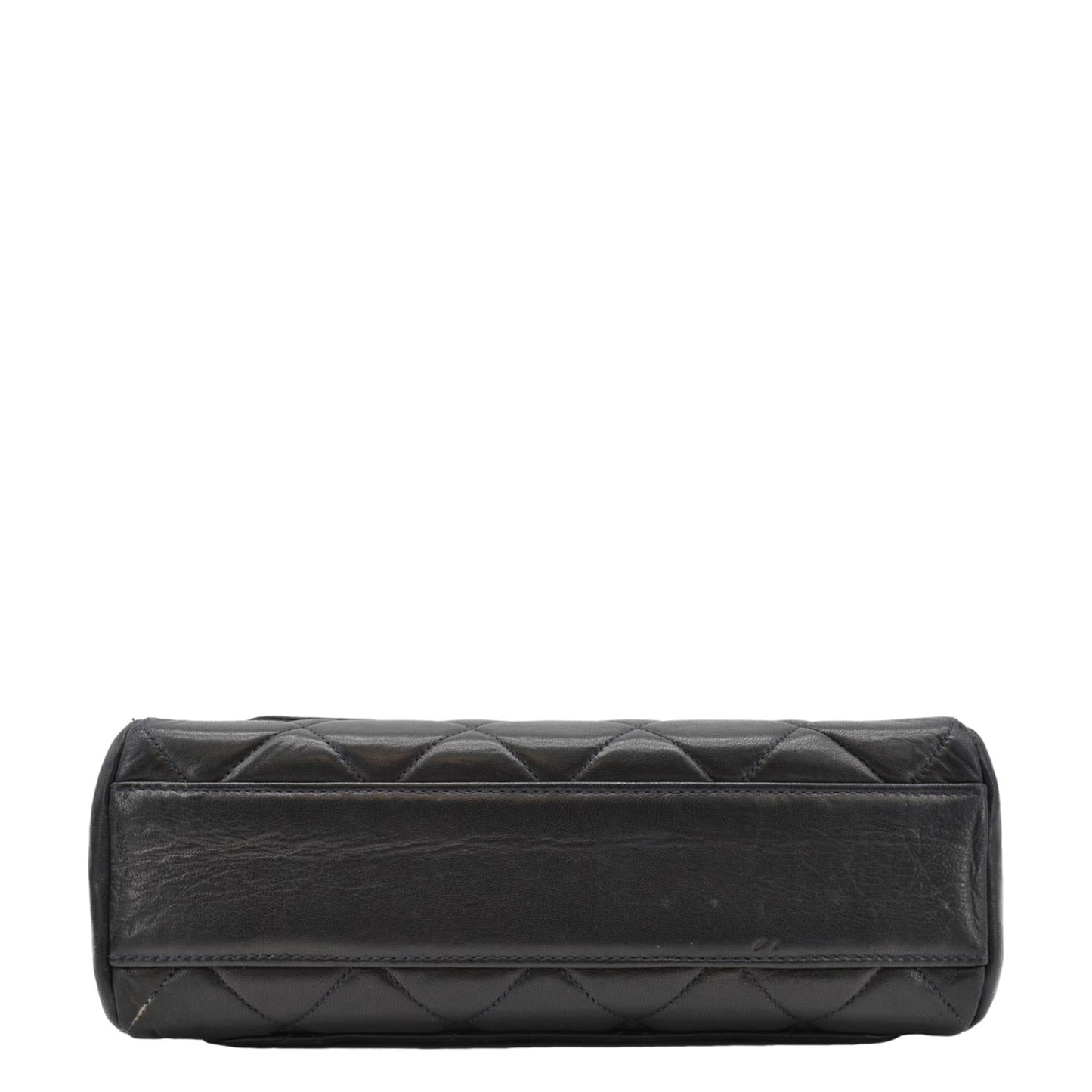CHANEL Square CC Flap Vintage Quilted Leather Shoulder Bag Black