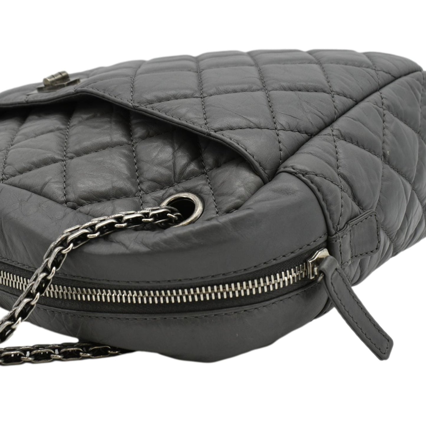 CHANEL Reissue Large Quilted Leather Camera Shoulder Bag Grey