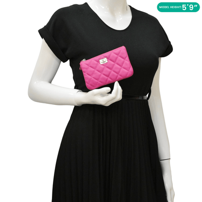 CHANEL Reissue Small Quilted Leather Cosmetic Case Pink