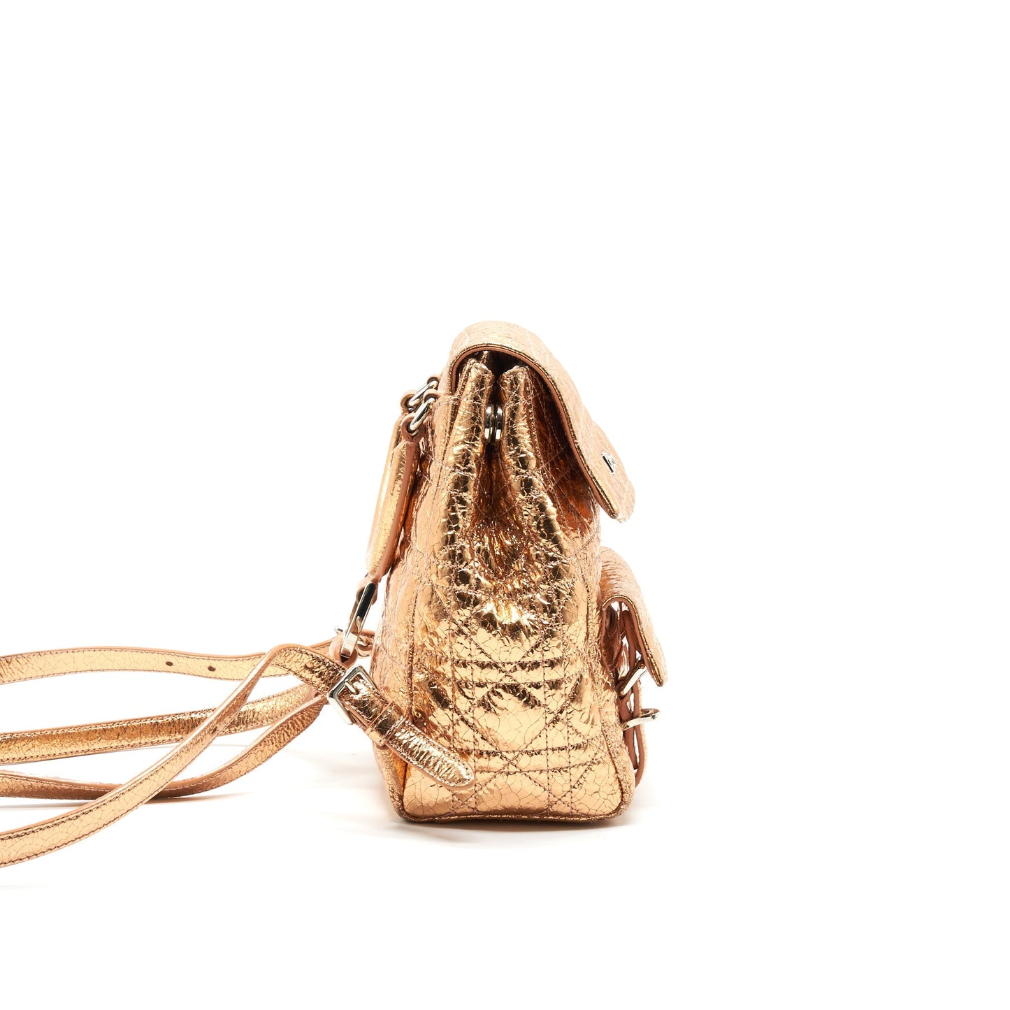 Dior Mini Backpack Lambskin Metallic Champagne
