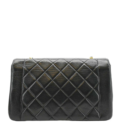 CHANEL Diana Flap Vintage Quilted Leather Shoulder Bag Black