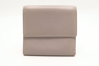 Chanel Compact Wallet in Grey Beige Leather