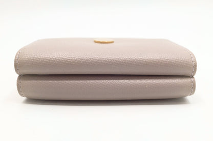 Chanel Compact Wallet in Grey Beige Leather
