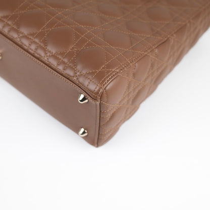 Dior Large Tan Brown Lady Dior Lambskin
