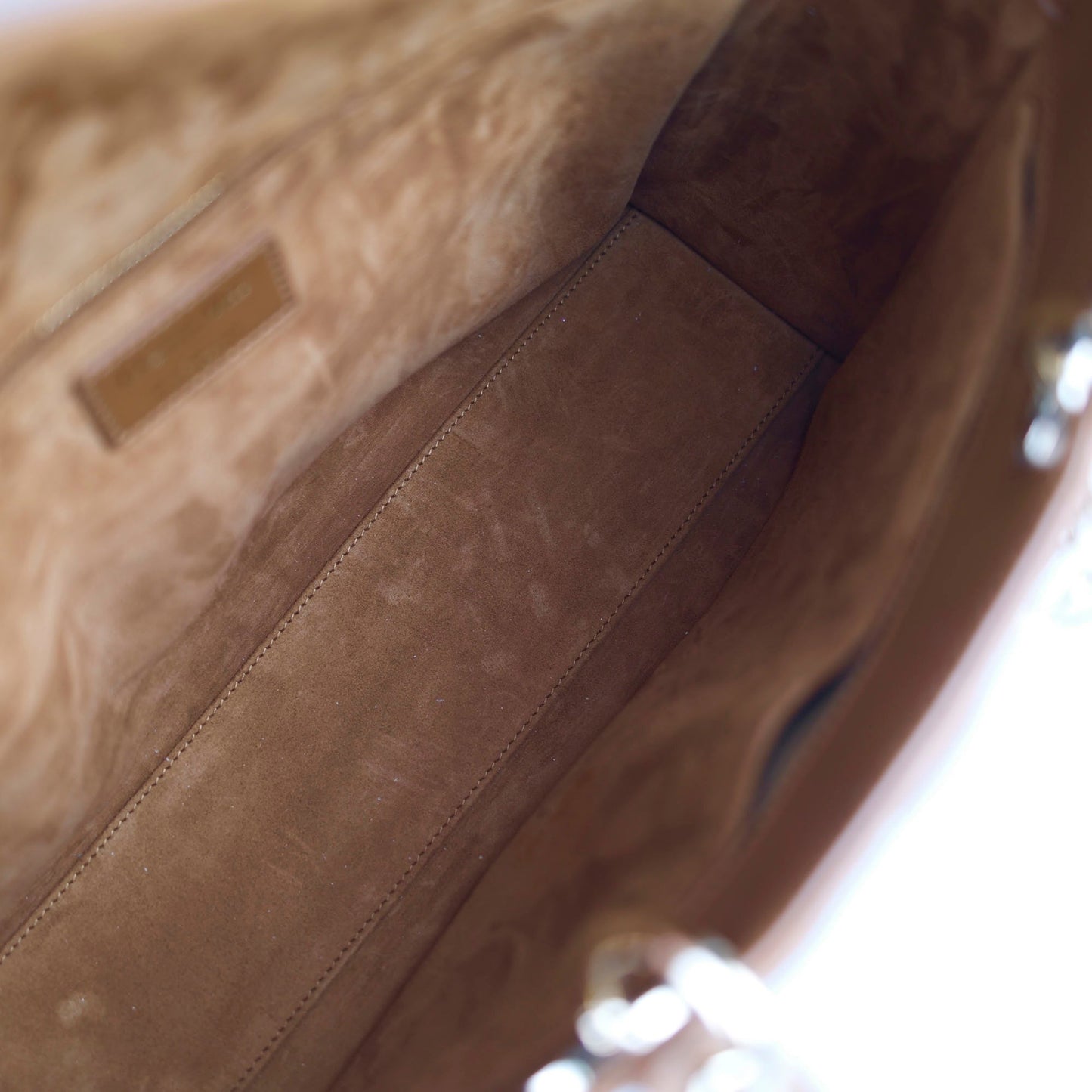 Dior Large Tan Brown Lady Dior Lambskin