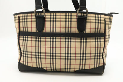 Burberry Shoulder Bag in Beige Check Canvas