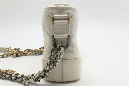 Chanel Small Gabrielle Hobo Bag in White Leather