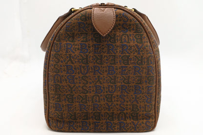 Burberry Boston Bag in Brown Canvas