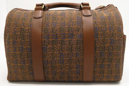 Burberry Boston Bag in Brown Canvas
