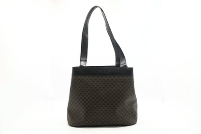 Celine Shoulder Bag in Black Macadam Canvas