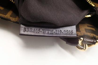 Fendi Mia Small Shoulder Bag in Zucca Canvas and Patent Leather
