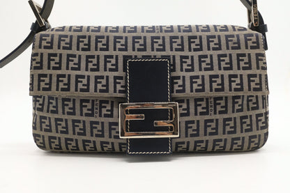 Fendi Baguette in Navy Zucca Canvas