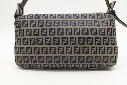 Fendi Baguette in Navy Zucca Canvas