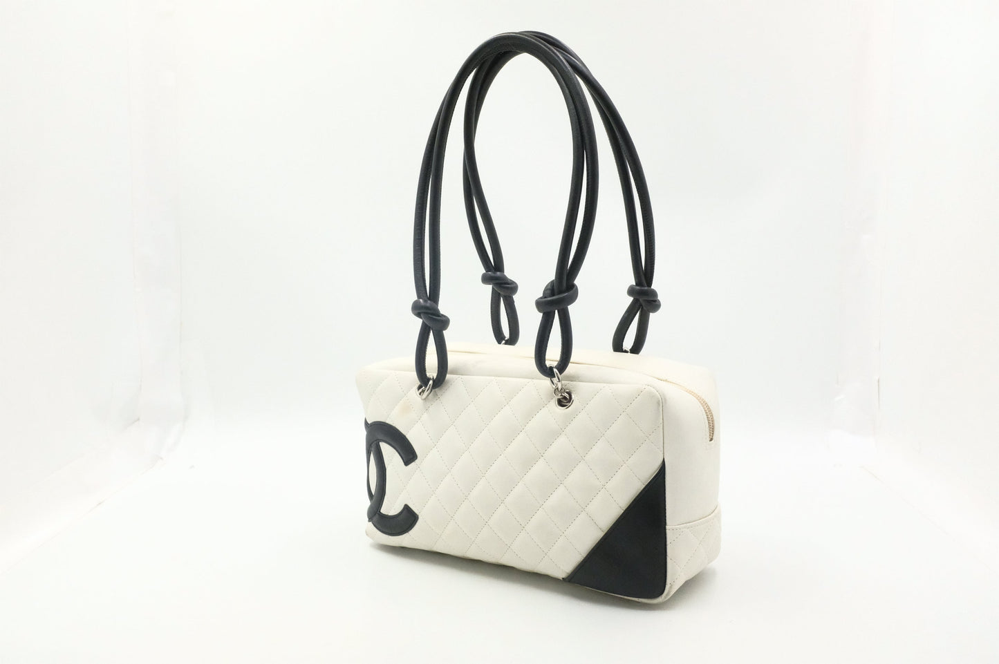 Chanel Cambon Bowling Bag in White MatelassÃ© Leather