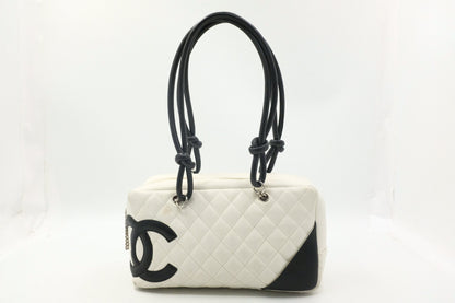 Chanel Cambon Bowling Bag in White MatelassÃ© Leather