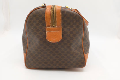 Celine Boston Bag in Brown Macadam Canvas