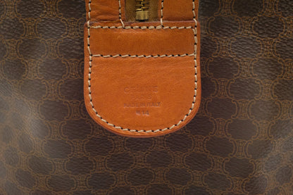 Celine Boston Bag in Brown Macadam Canvas