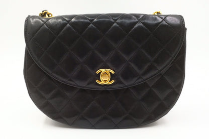 Chanel Small Round Flap in Black MatelassÃ© Leather