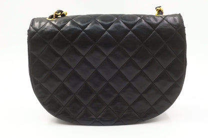 Chanel Small Round Flap in Black MatelassÃ© Leather