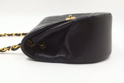 Chanel Small Round Flap in Black MatelassÃ© Leather