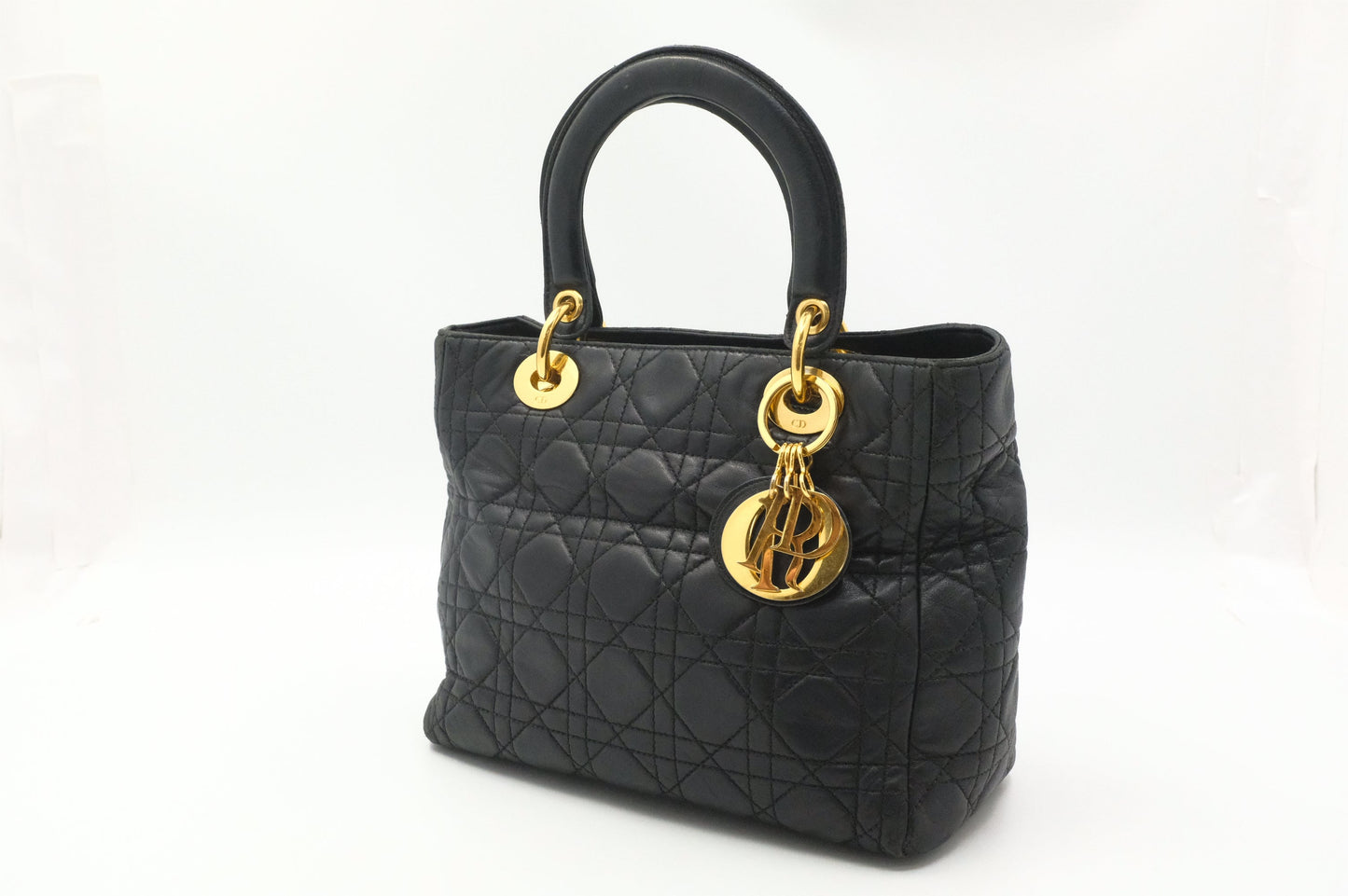 Dior Medium Lady Dior in Black Cannage Leather
