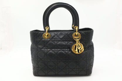Dior Medium Lady Dior in Black Cannage Leather