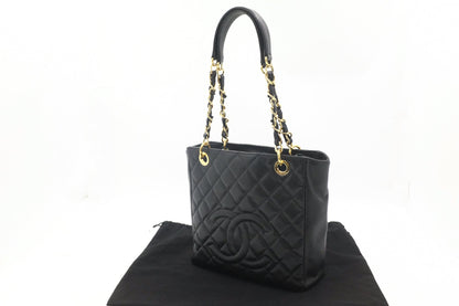 Chanel PST Shoulder Bag in Black Caviar Leather