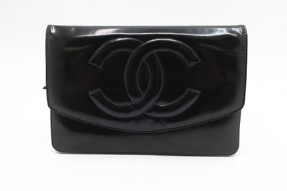 Chanel Wallet on Chain in Black Patent Leather