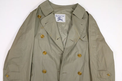 Burberry Trench Coat in Khaki Green Cotton