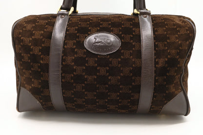 Celine Boston Bag in Brown Suede