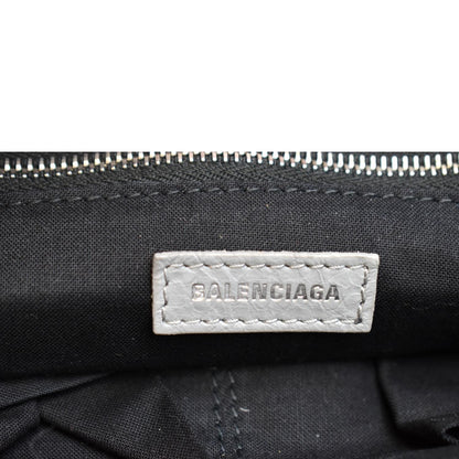 BALENCIAGA Graffiti Classic City Small Leather Top Handle Shoulder Bag Gray