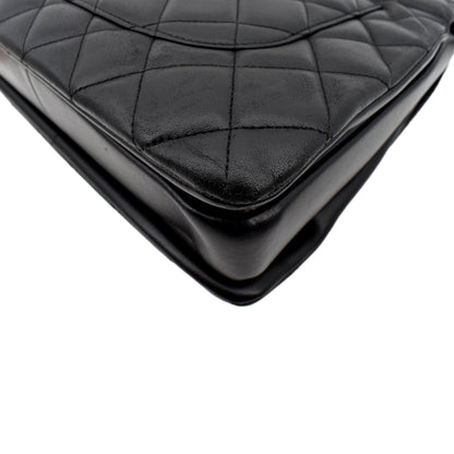 CHANEL Trendy CC Top Handle Flap Quilted Leather Shoulder Bag Black