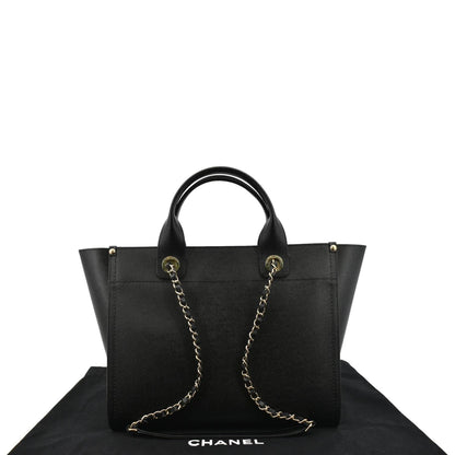 CHANEL Studded Deauville Caviar Leather Tote Bag Black - Hot Deals