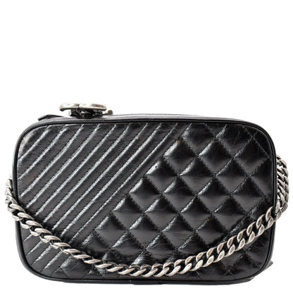 CHANEL Coco Boy Small Quilted Lambskin Camera Case Shoulder Bag Black - Hot Deals