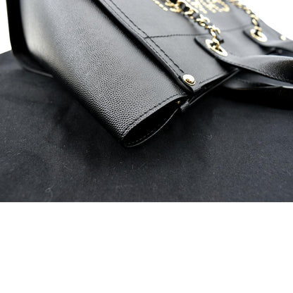 CHANEL Studded Deauville Caviar Leather Tote Bag Black - Hot Deals
