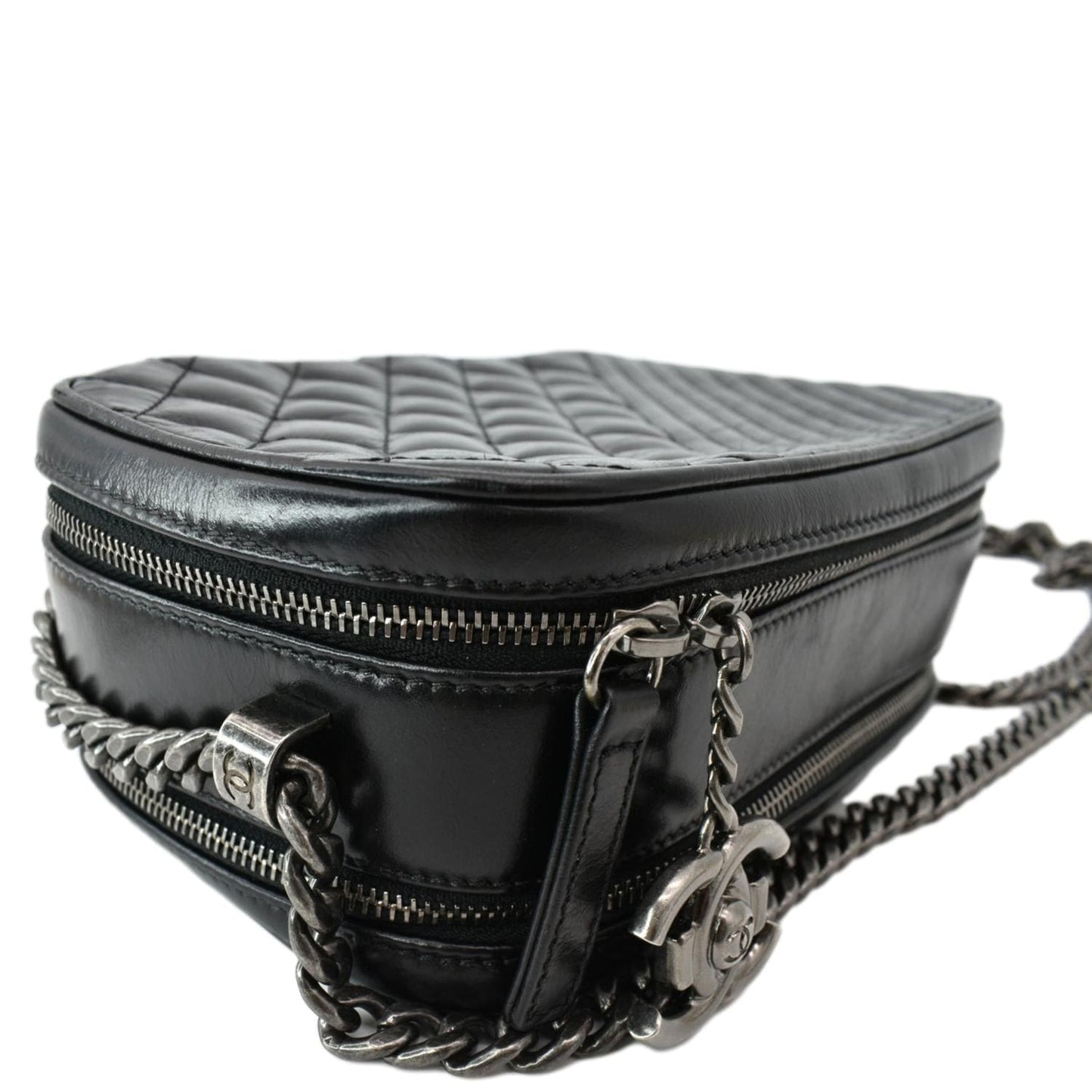 CHANEL Coco Boy Small Quilted Lambskin Camera Case Shoulder Bag Black - Hot Deals