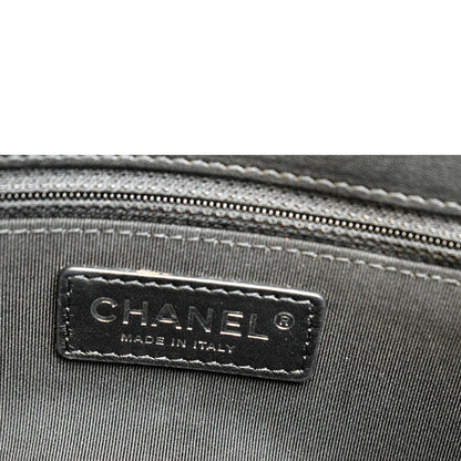CHANEL Box CC Flap Quilted Leather Shoulder Bag Black
