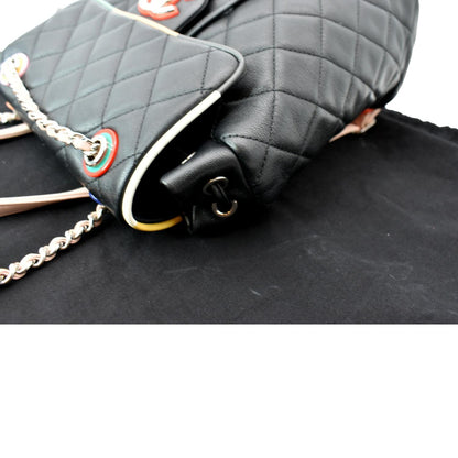 CHANEL Small Urban Spirit Quilted Lambskin Backpack Bag Black