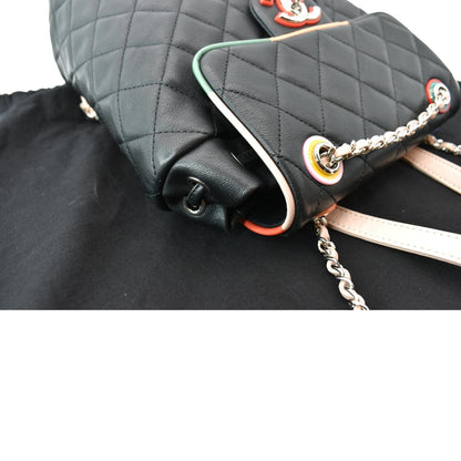 CHANEL Small Urban Spirit Quilted Lambskin Backpack Bag Black