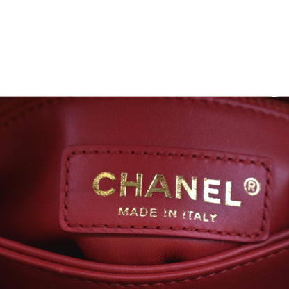 CHANEL Coco Extra Mini Top Handle Caviar Leather Shoulder Bag Red - Hot Deals