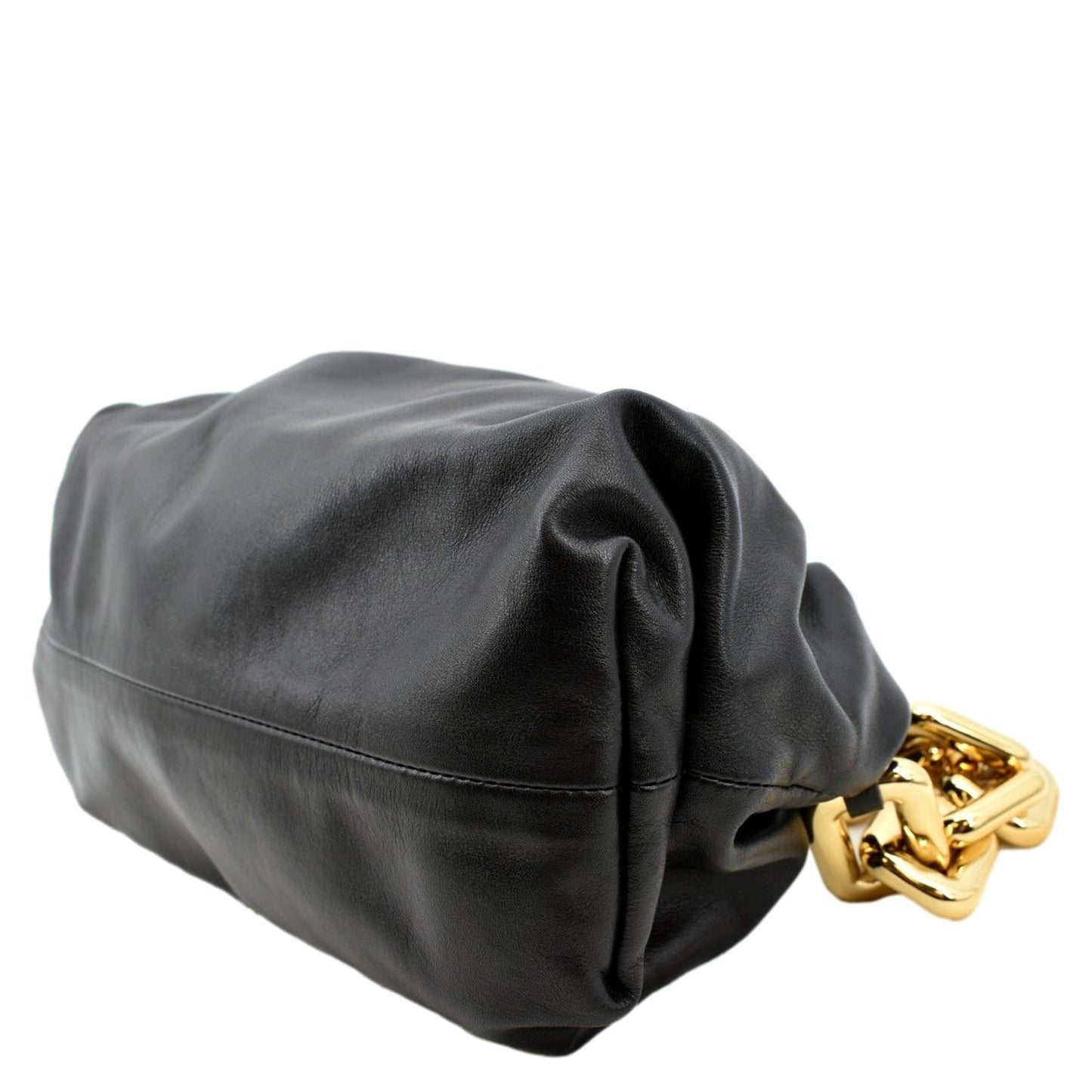 BOTTEGA VENETA Chain Pouch Leather Shoulder Bag Black