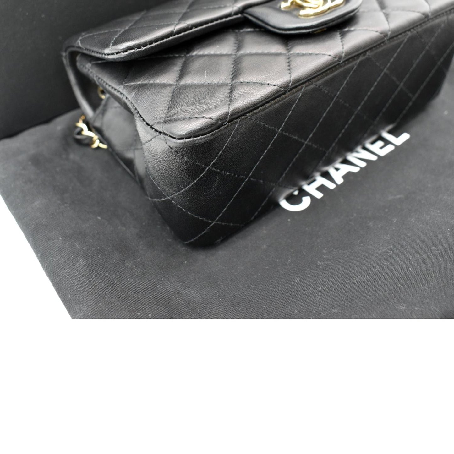 CHANEL Mini Rectangular Flap Quilted Leather Shoulder Bag Black