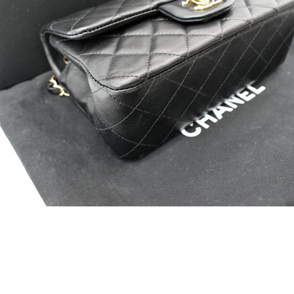 CHANEL Mini Rectangular Flap Quilted Leather Shoulder Bag Black